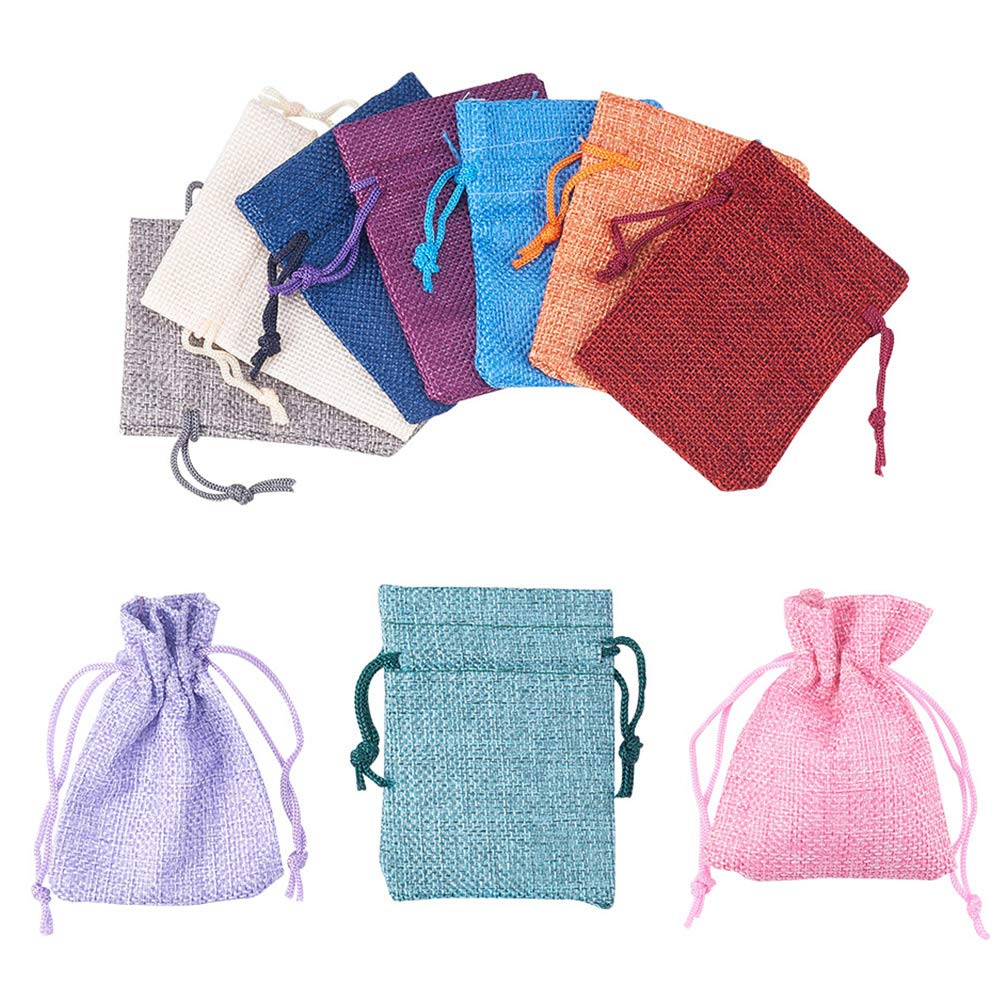 Amazon | PandaHall 巾着袋 ラッピング袋 10枚入り 9x7cm 紐付き 和風