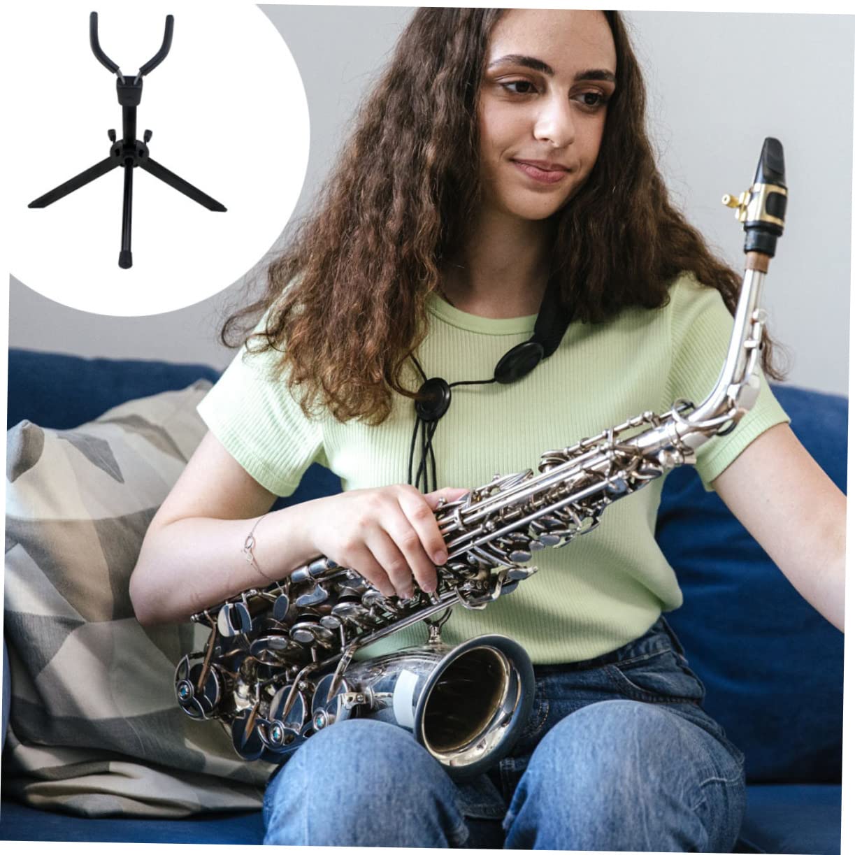 Abaodam Sax Stand Saxophone Wall Holder Folding Stand Rack for Saxophone for Home Store