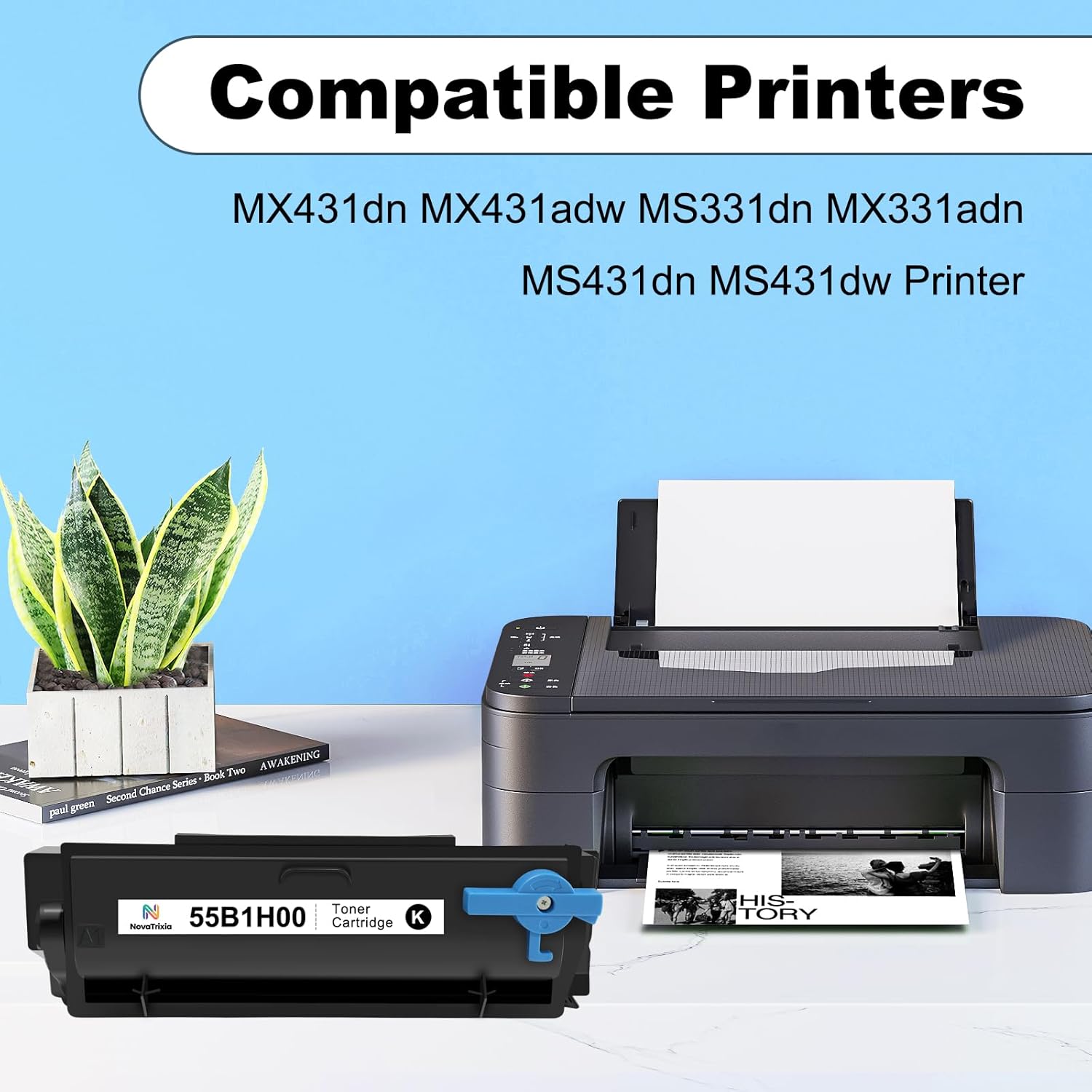 55B1H00 High Yield Toner Cartridge Compatible for Lexmark MS331 MS431 MX331 MX431MS331dn MS431dn MS431dw MX331adn MX431adn MX431adw MX432adwe Laser Printers Ink 15,000 Pages (Black, 1-Pack with Chip)