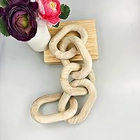 Vista 2 de Juego de guirnalda de eslabones de madera y guirnalda de cuentas, cadena de madera decorativa tallada a mano, decoración del hogar, granja