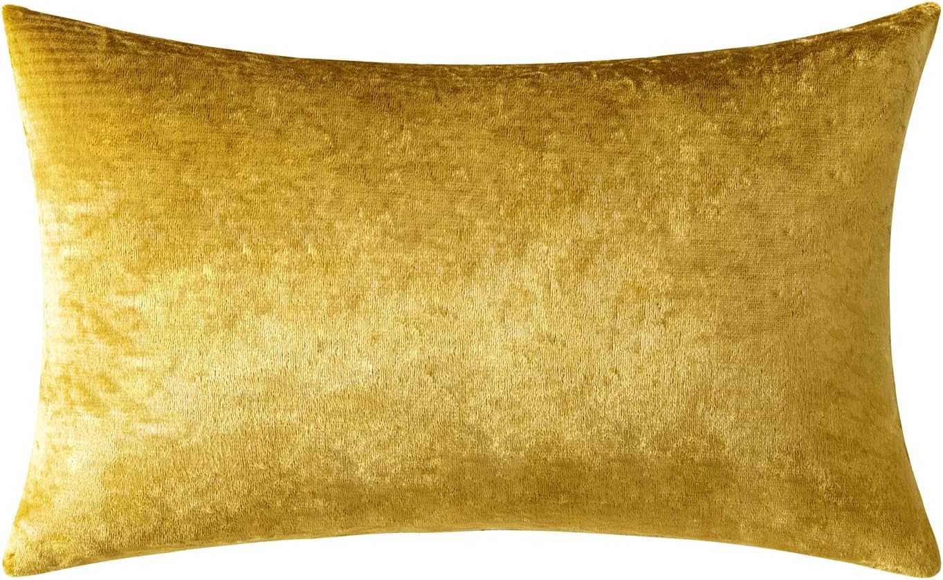 MIULEE Velvet Soft Solid Decorative Square Throw Pillow