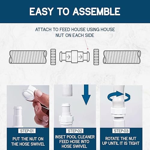 Miniatura 5 de Southeastern Accesorio 2 unidades de manguera de piscina de rodamiento giratorio de repuesto para 180 280 380 limpiadores de piscina D20 D-20