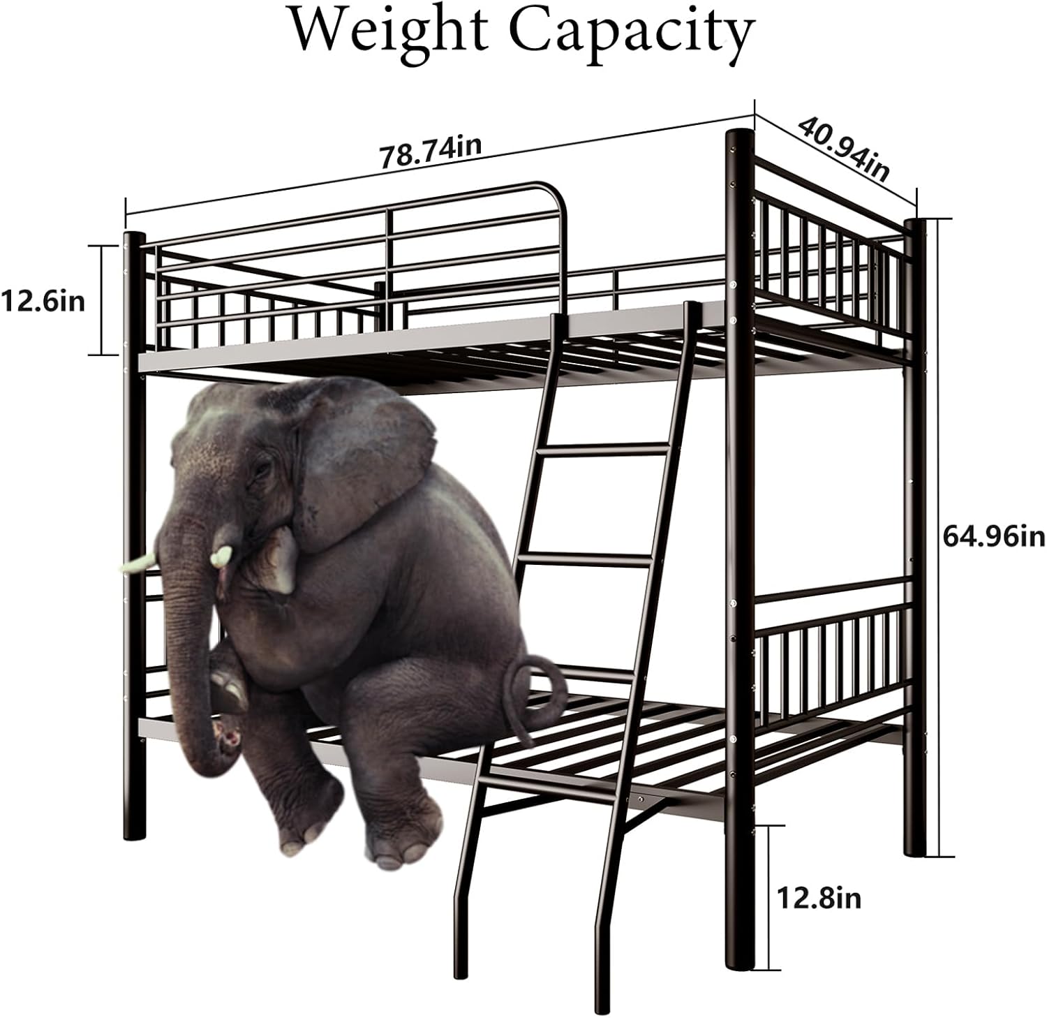 Exploded view of KAIFAM Bunk Bed components and hardware