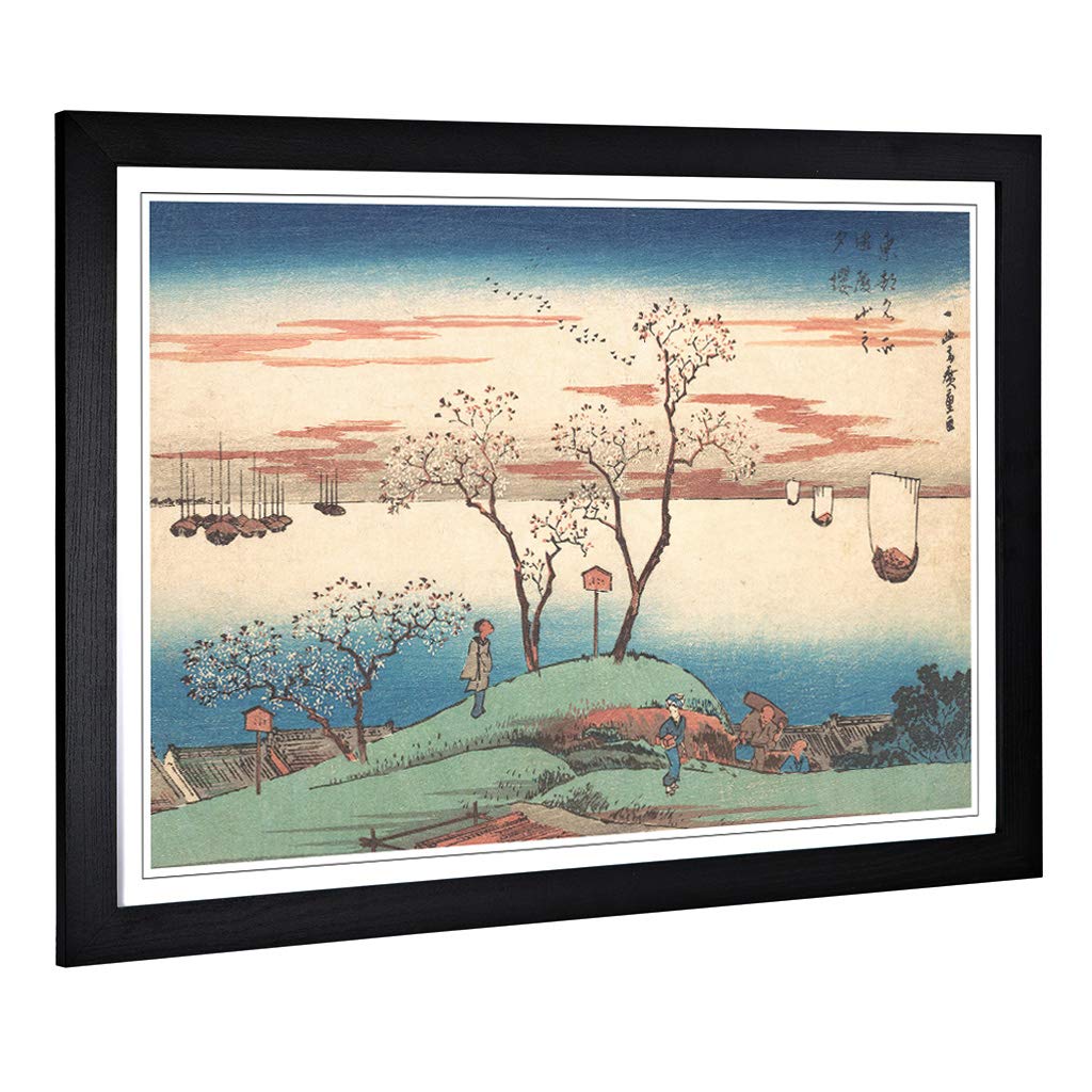 Big Box Art Framed Print of Hiroshige Japanese Oriental (24) Design | Wall Art Picture | Home Decor for Kitchen, Living Room, Bedroom, Hallway, Black, A2 / 24.5x18 Inch / 62x45cm