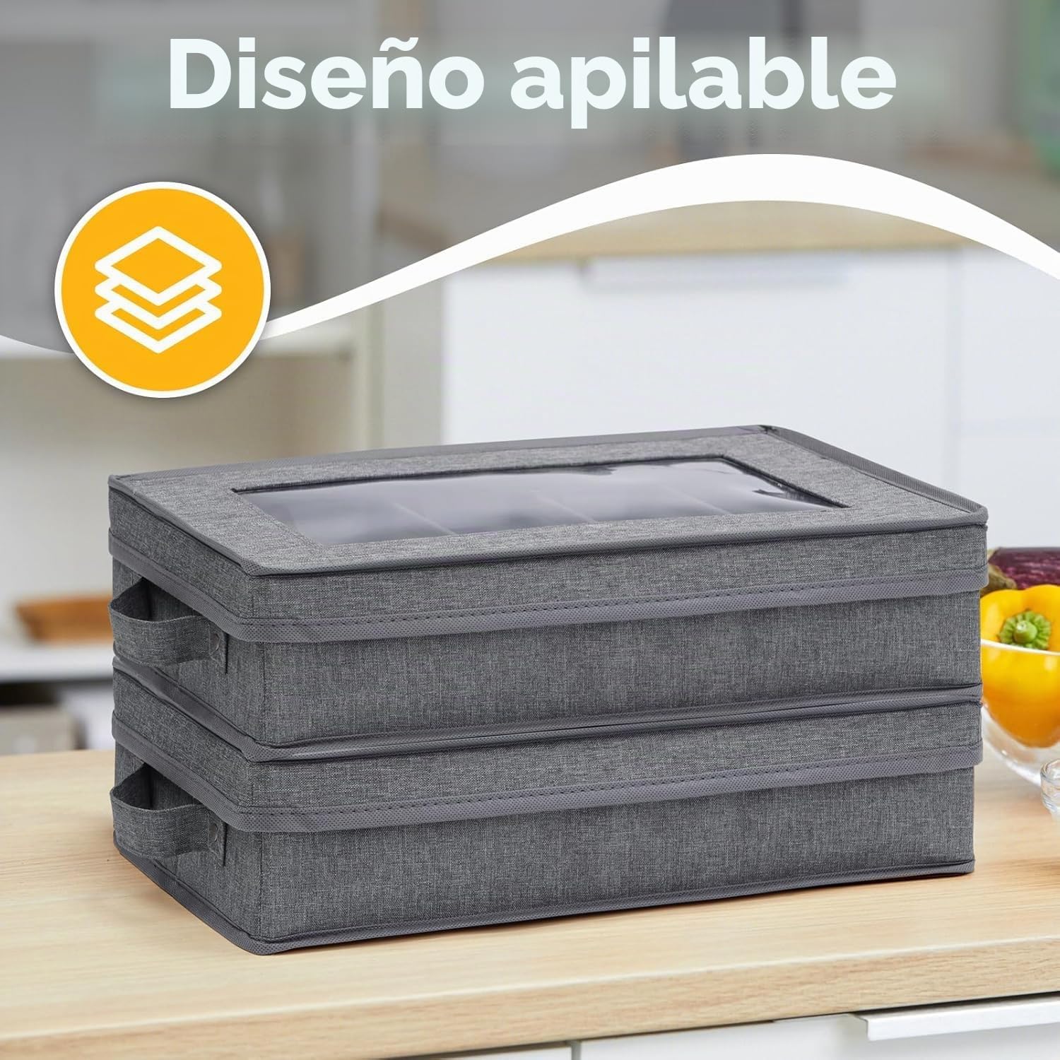 Caja de almacenamiento de cubiertos, 2 unidades, almacenamiento de cubiertos, almacenamiento de utensilios con tapa extraíble y separadores ajustables para organizar utensilios, cubiertos