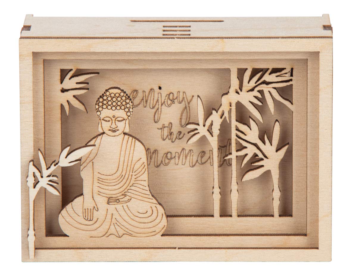 Rayher Wood 3D Gift Box Enjoy, FSCMixCred, Natural, 11,5x8,5x5cm - Image 3