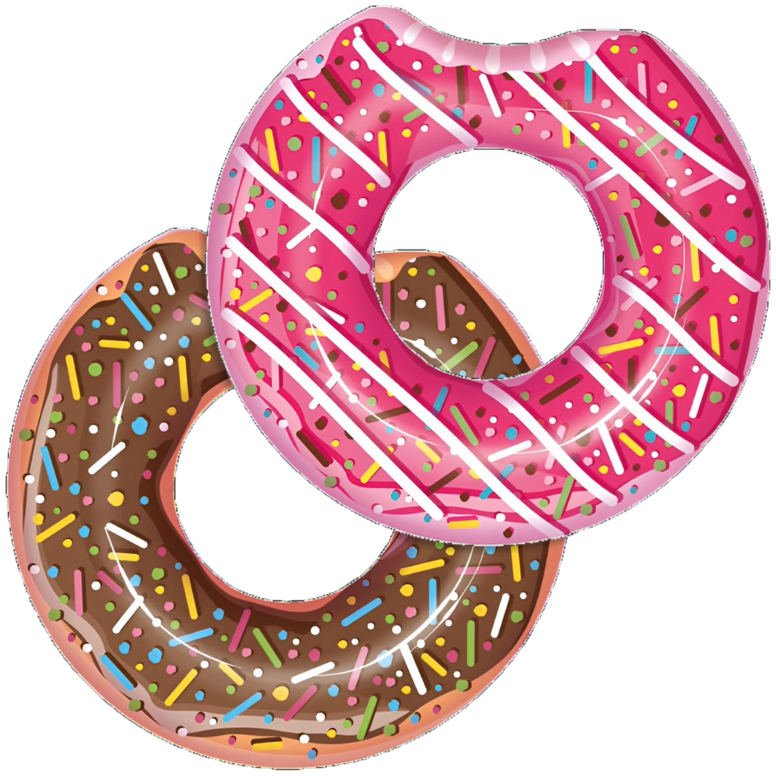 LunriwisInflatable Swim Rings，2 Pack Swim Rings Durable PVC Swimming，Summer Pool Float，Summer Water Fun Beach Party Swimming Pool Toys for Kids Children Adults Water Activitie