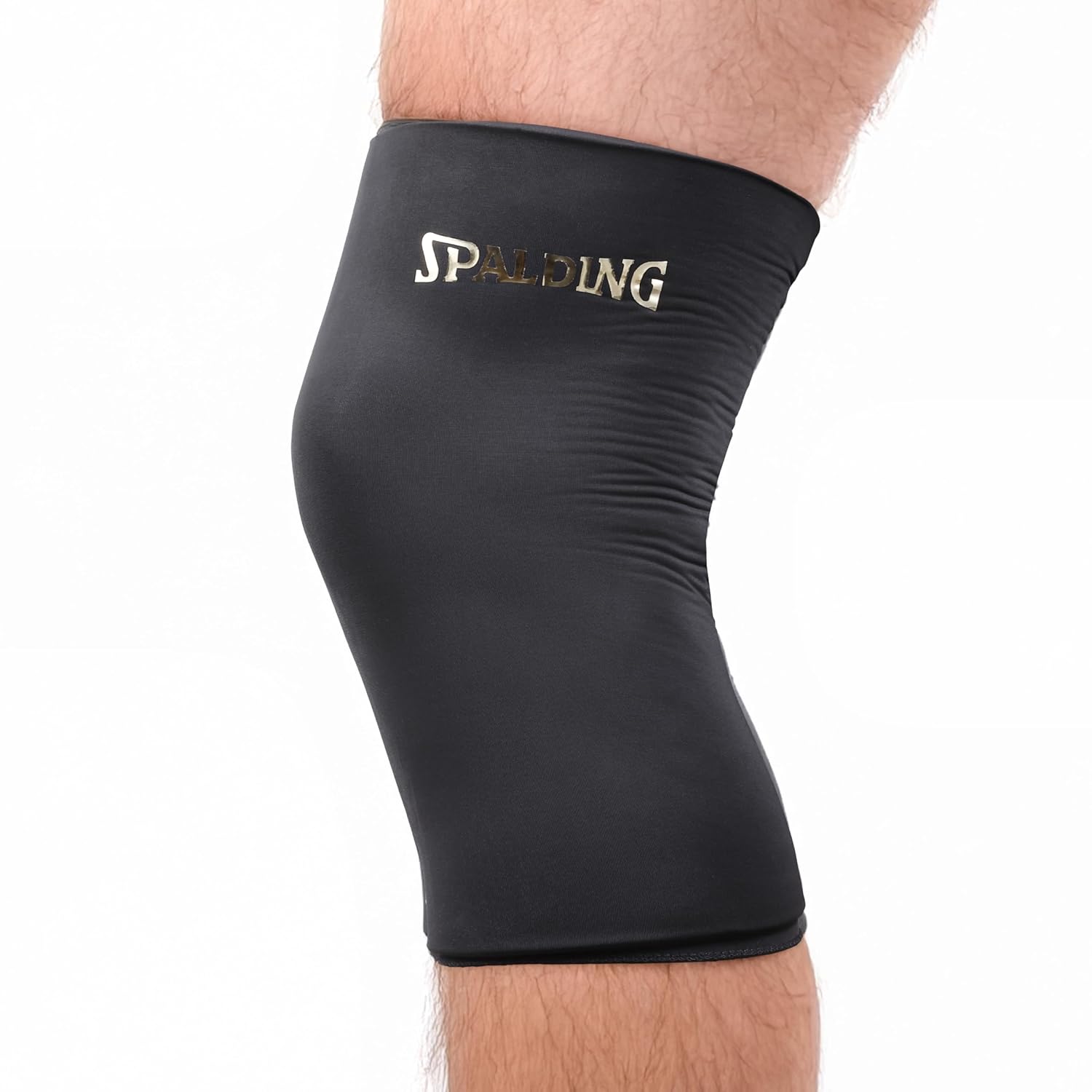 Spalding - Knee & Thigh Gel Sleeve, Hot/Cold Therapy, Reusable Compression Wrap for Sports Injury & Recovery (Black)