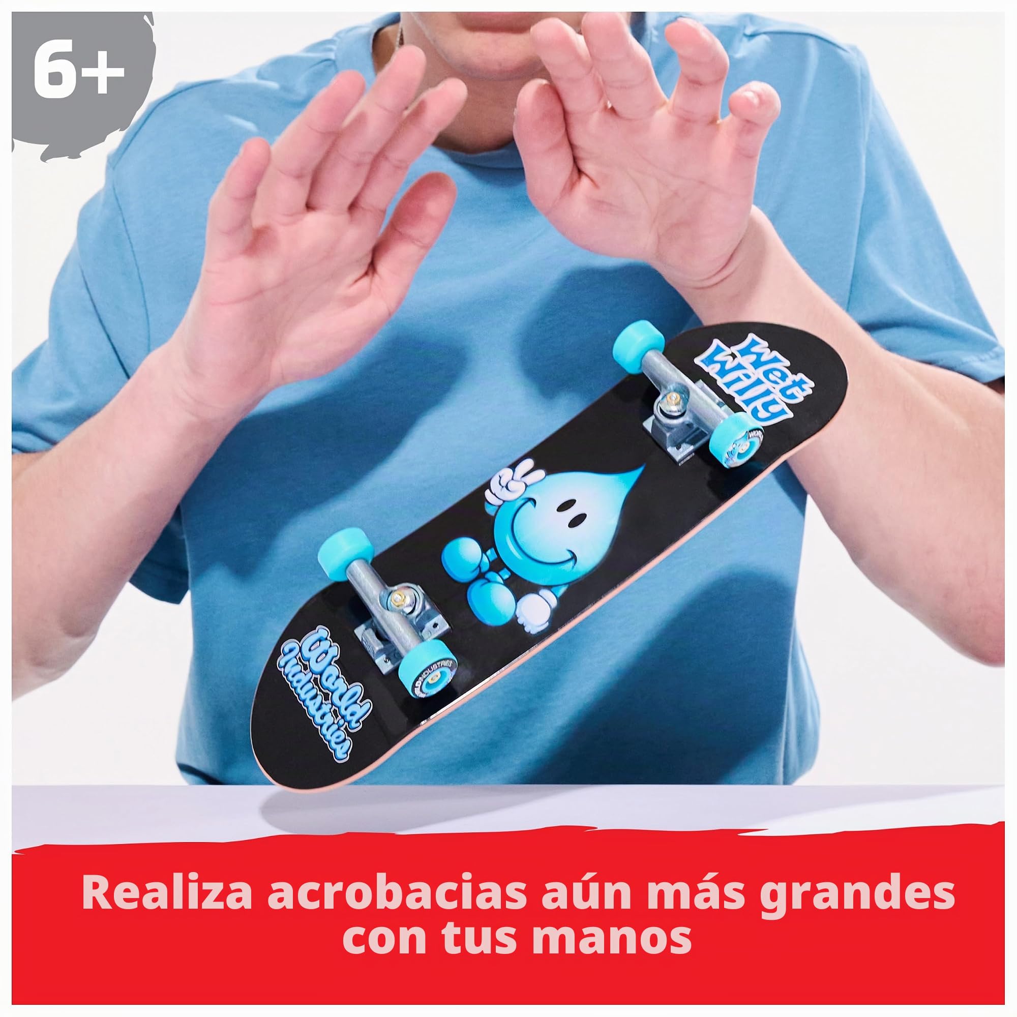 Tech Deck, World Industries Handboard; auténticos mini monopatines, juguetes para niños y niñas, a partir de 6 años (solo para manos)
