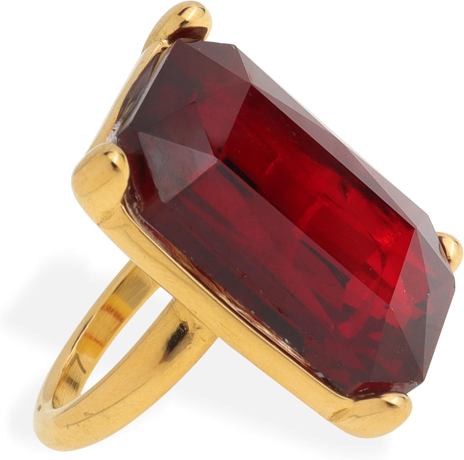 Gold Exaggerated Emerald CZ Crystal Rings for Women, Statement Costume Jewelry Gift