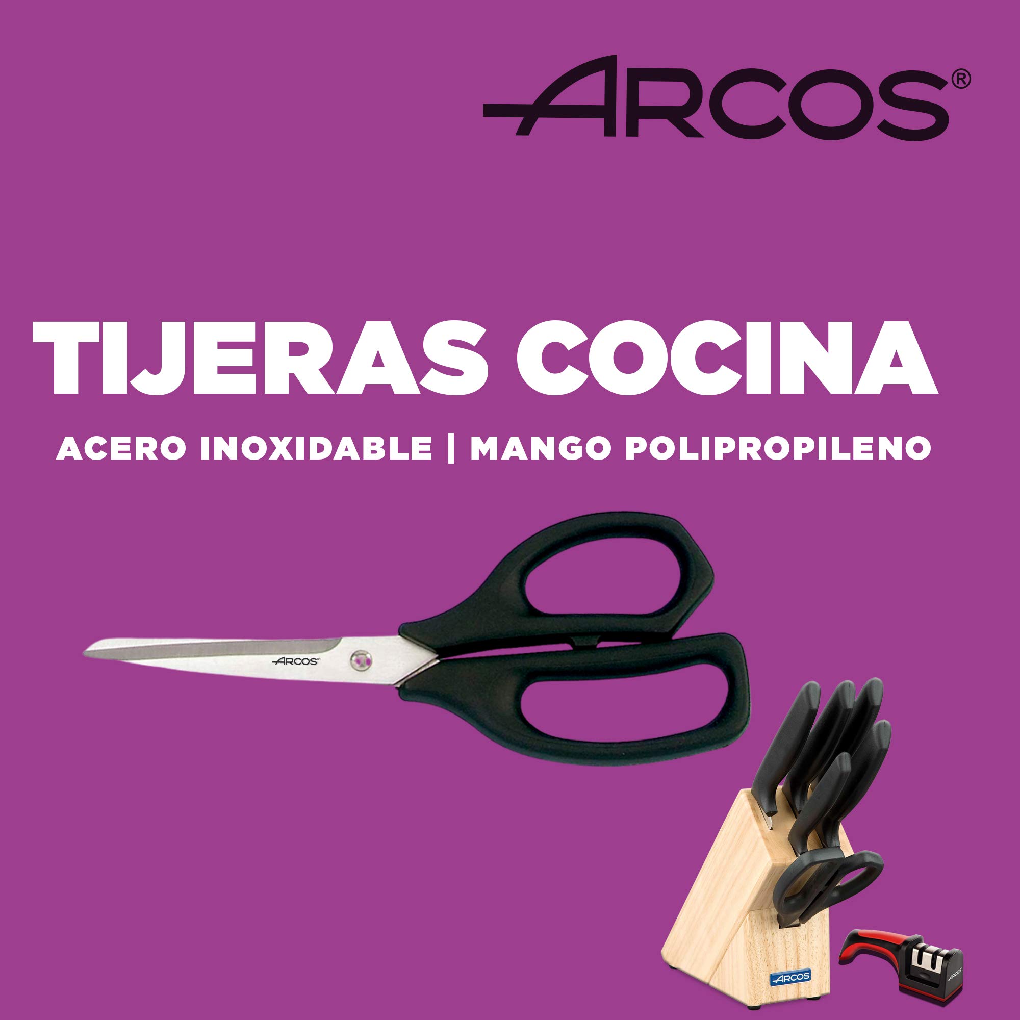 Arcos Juego de Cuchillos de Cocina Profesional 7 Piezas Acero Inoxidable Taco de Madera Serie Niza