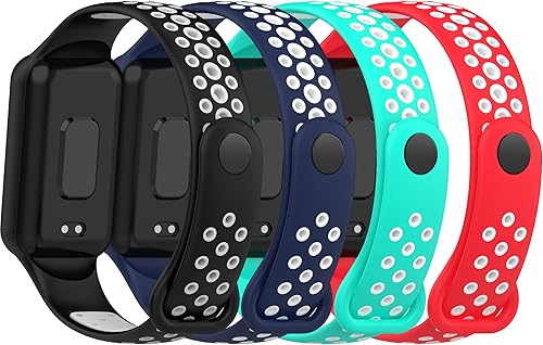 Miniatura 1 de Paquete de 4 correas de repuesto compatibles con Amazfit Band 7, correa deportiva de silicona suave de liberación rápida, pulsera ajustable,