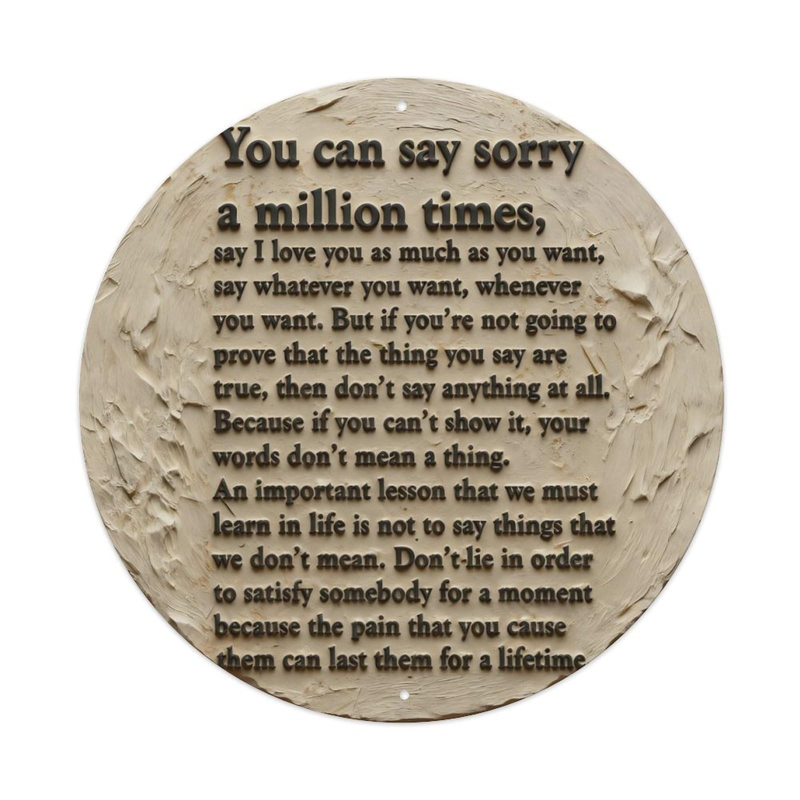 Zlatcbu Vintage You Can Say Sorry A Million Times Metal Tin Sign Retro Wall Art Poster, Decor For Home Living Room Bar Cafe Garage, 8X8 Inch