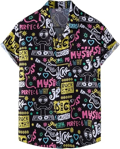 Camisas hawaianas para hombre, camisa hawaiana de manga corta para hombre, camisa hawaiana Aloha tropical de manga corta, camisas de verano