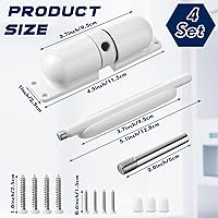Vista 2 de Gisafai 4 Sets Automatic Door Closer, Spring Door Closer Heavy Duty Self Closing Hinges, Convert Hinged to Self Closing Automatic Opener and Closer