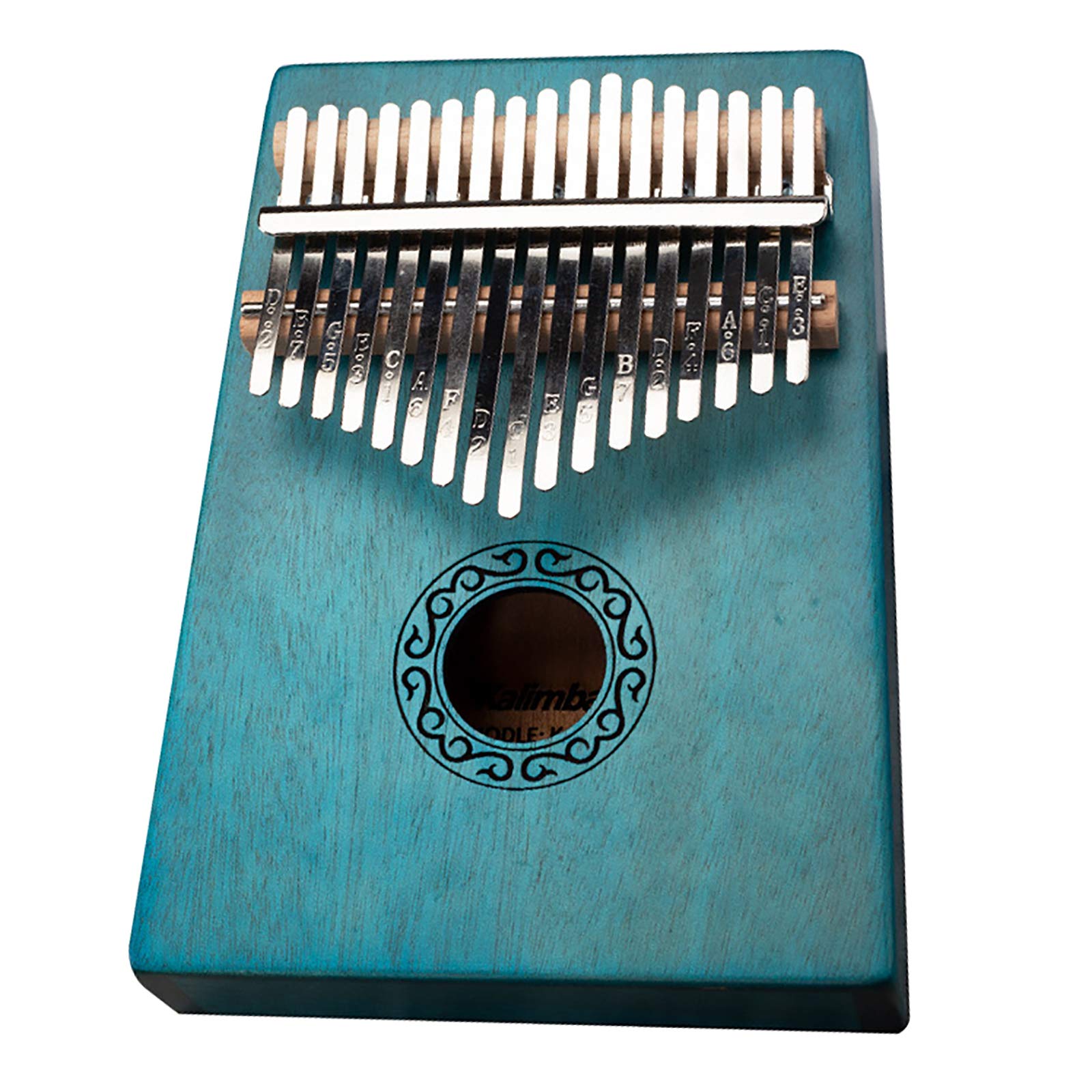 Amazon Co Jp 17キーカリンバ チューニングハンマーと保護袋 音楽の恋人のためのムビラピアノマホガニーウッド マリンバ指インストゥルメント 18 5センチメートルx 13 8センチメートル 指の親指ピアノ Blue ホーム キッチン