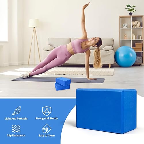 Miniatura 6 de Bloques de yoga - Bloques de espuma EVA para entrenamiento de pilates, estiramiento, meditación, bloque de yoga para flexibilidad, equilibrio,