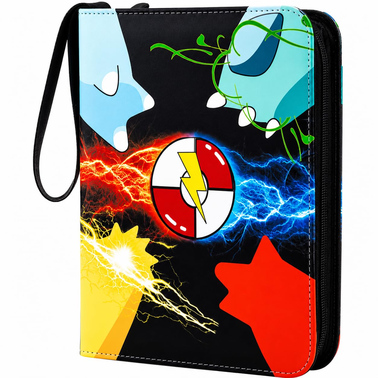 Sammelkartenbinder 4 Tasche, Kartenbinder 400 Taschen Kartenbuchhalter mit 50 abnehmbaren Hüllen, Tragbares Sammelspiel Kartenalben Geschenke für Jungen und Mädchen