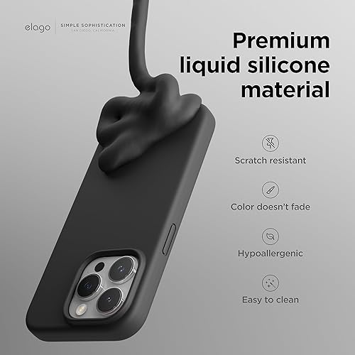 Miniatura 3 de elago Compatible con iPhone 15 Pro Max, funda de silicona líquida, funda protectora de cuerpo completo, a prueba de golpes, funda delgada para