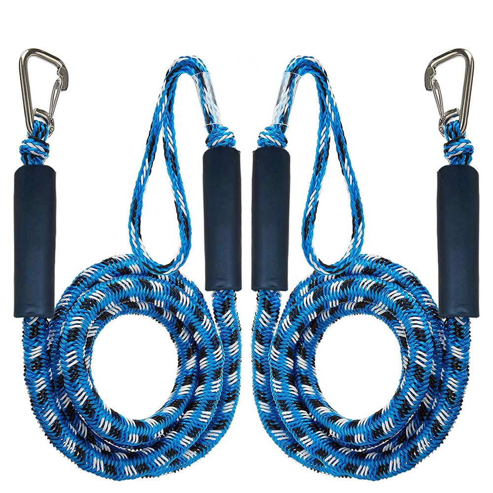 Jfgctyhxy 2Pcs Blue Black 1/2Pcs Shock Docking Rope Stretchable Boat Accessories Mooring(2Pcs Blue Black)