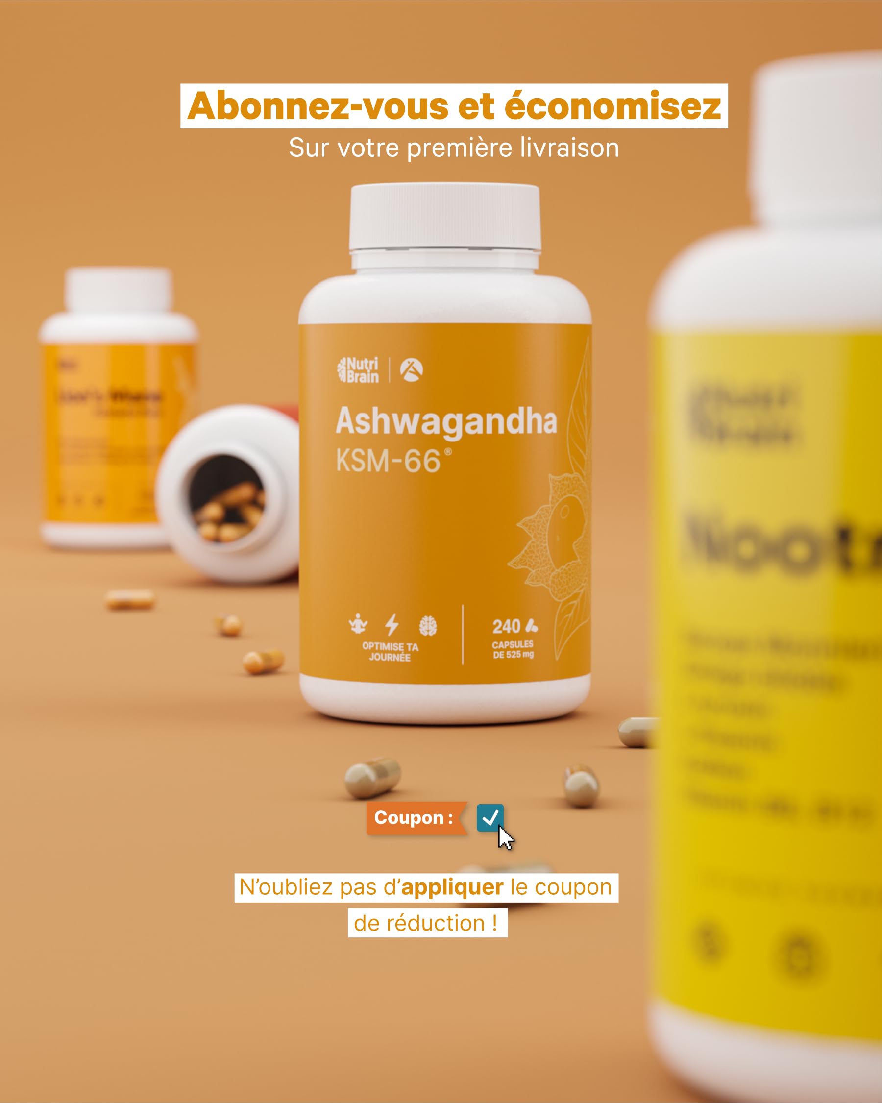 Ashwagandha KSM-66® 9000mg - 240 Gélules | Extra Fort 5% Withanolides | Anti Stress, Sommeil, Énergie | Longue Durée | Dosage Elevé: 600mg Extrait Concentré 15:1