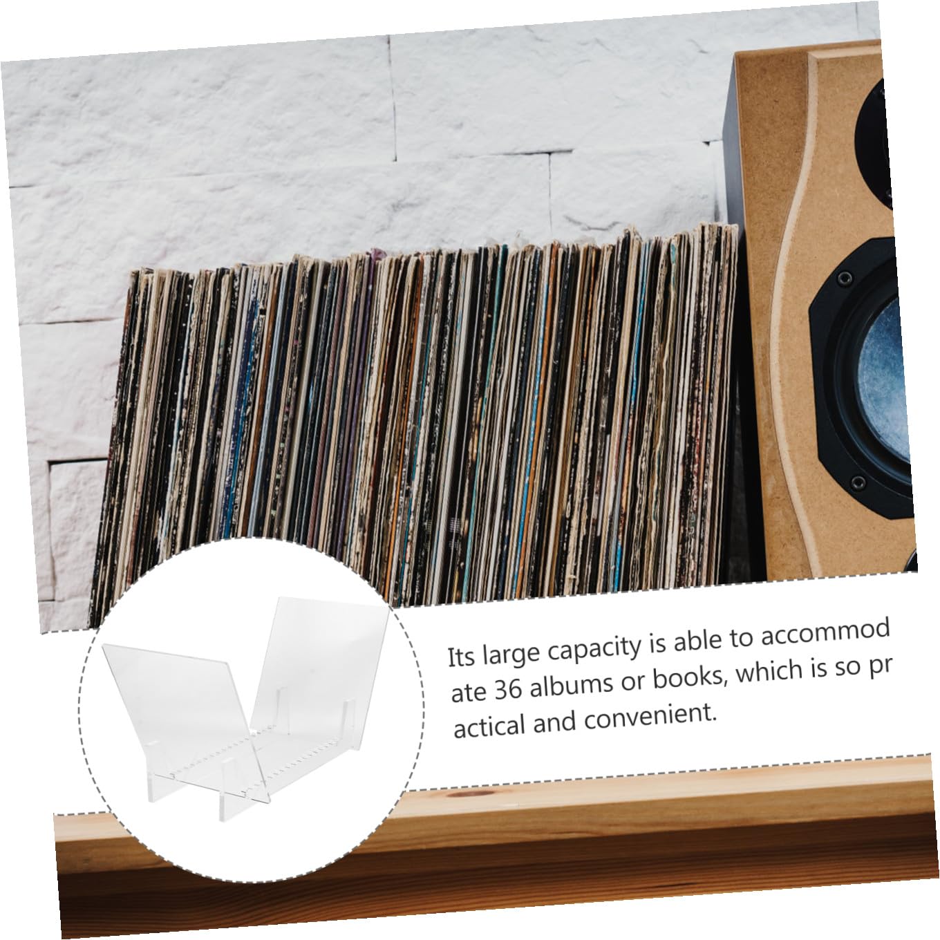 Toyvian Supporto Dischi Vinile in Acrilico Trasparente Resistente Antischeggia Organizer e Mensola per Album Stand Espositore Pratico per Libri e Vinili per Casa e Ufficio