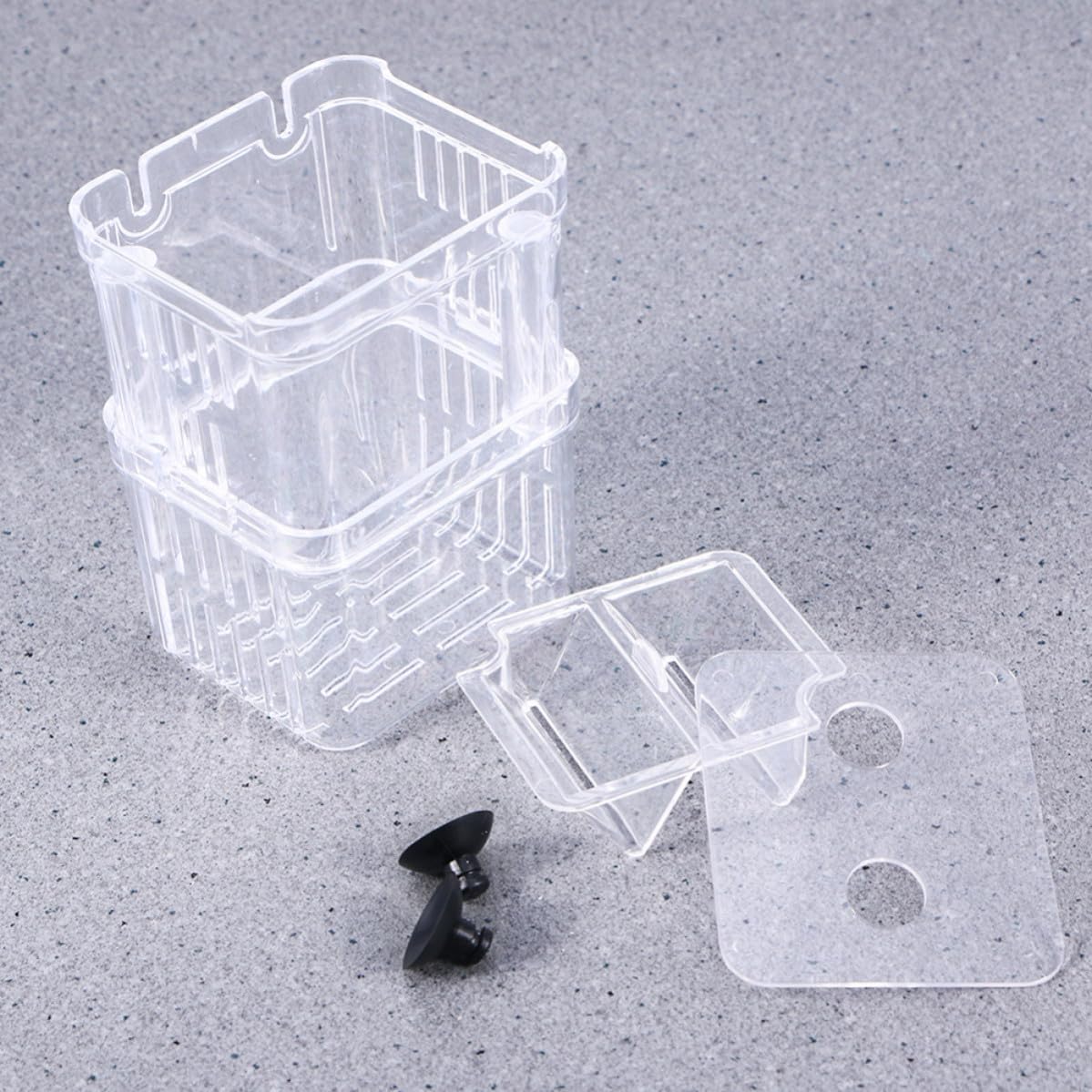 SHOWERORO 2pcs Acrylic Fish Tank Breeding Box with Water Flow Design Safe Aquarium Divider for Fish and Isolation Incubator for Tank