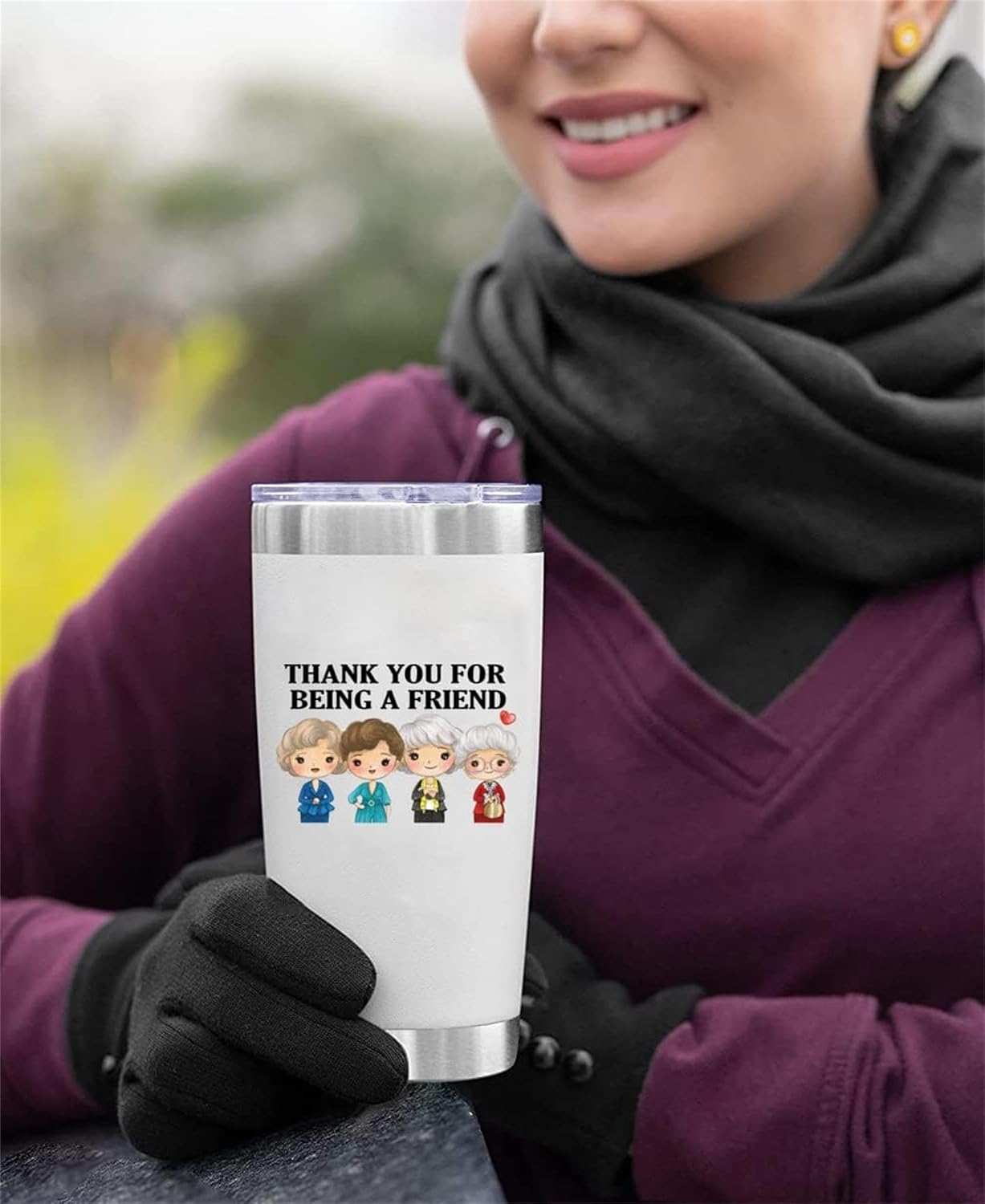 Thank You for Being A Friend Mug - Golden Girls Merchandise Gift for Friends , Friendship Birthday Mothers Day Gifts for Women Buddies Besties - Iced Coffee Tumbler Cup with Lid Straw 20 OZ (White) - Image 7