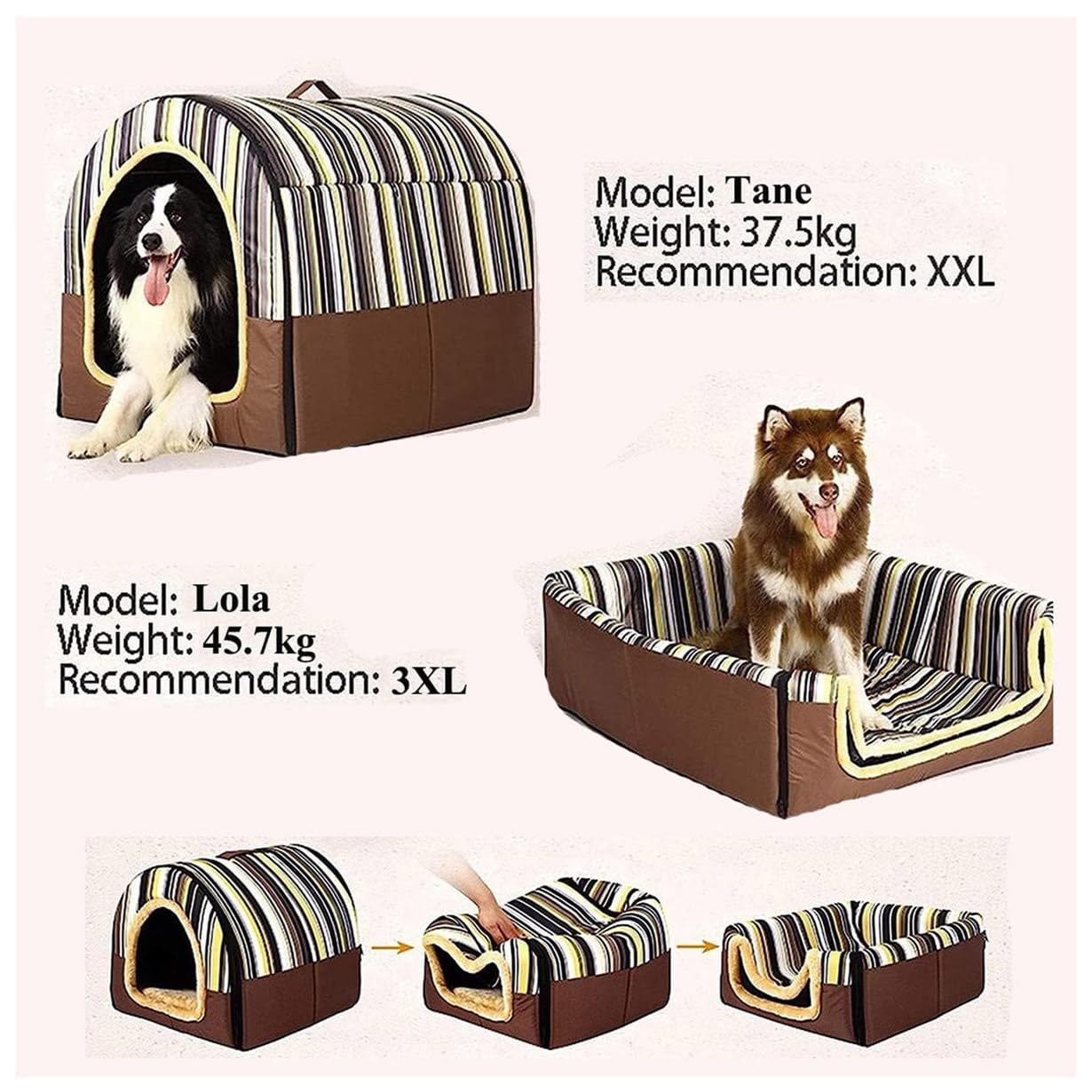Cuccia per Cani Extra Large, Lussuosa Cuccia per Cani di Taglia Grande, XL Cuccia per Cani Grande Letto per Cane Rifugio per Gatti per Cani di Taglia Grande e Media, Interno Esterno (XL(75