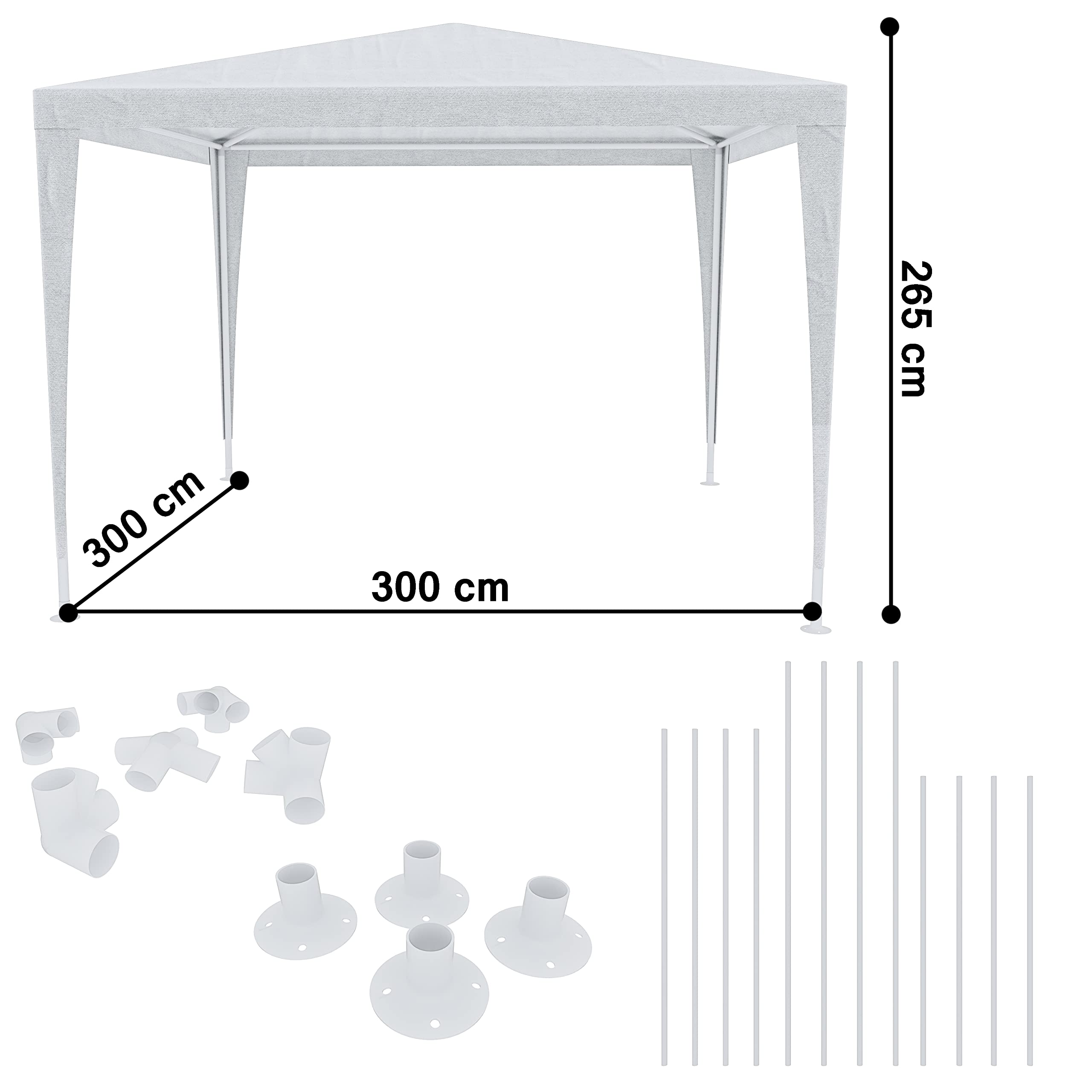 BRICOZONE Gazebo Struttura in Acciaio Copertura in PE Impermeabile UV 3x3 Metri
