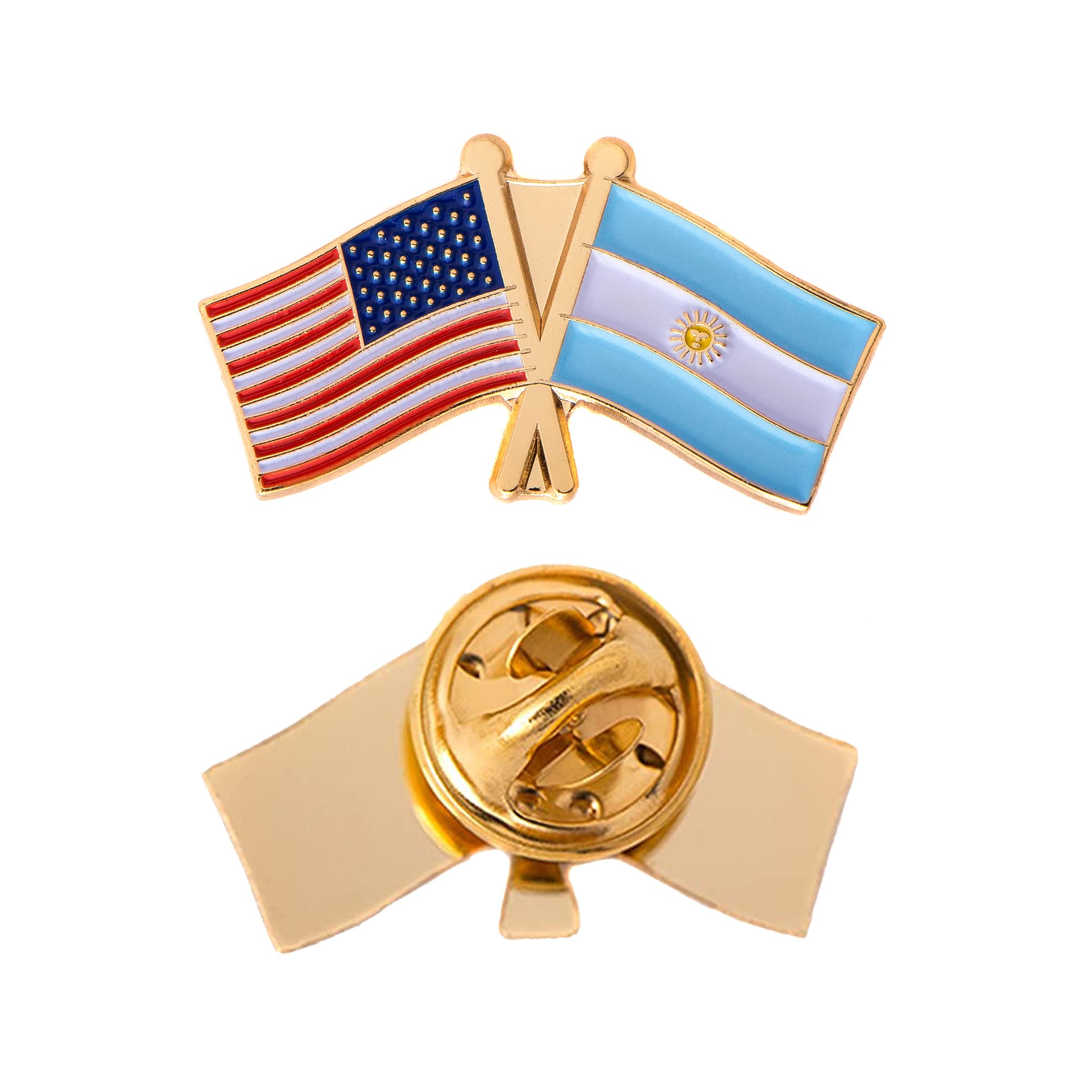 Desert Cactus Argentina Metal Lapel Pin Enamel Finish (Double Flag Pin)