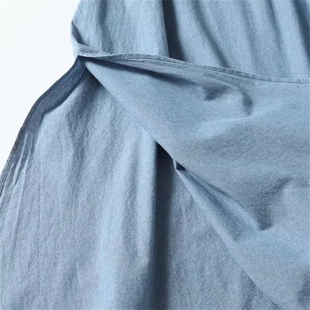 Jupe trapèze en jean pour femme, taille élastique, poche décorative, ourlet fendu, jupe décontractée