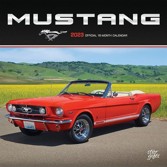 Mustang OFFICIAL | 2023 12 x 24 Inch Monthly Square Wall Calendar | Foil Stamped Cover and Stickers | StarGifts | Ford Motor Muscle Car
