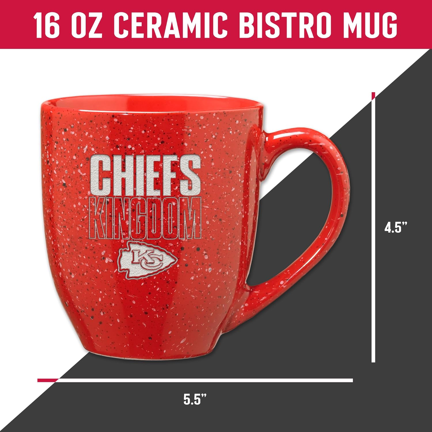 Rico Industries NFL Football Team Slogans and Chants 16 oz Team Color Laser Engraved Speckled Ceramic Coffee Mug - Image 6