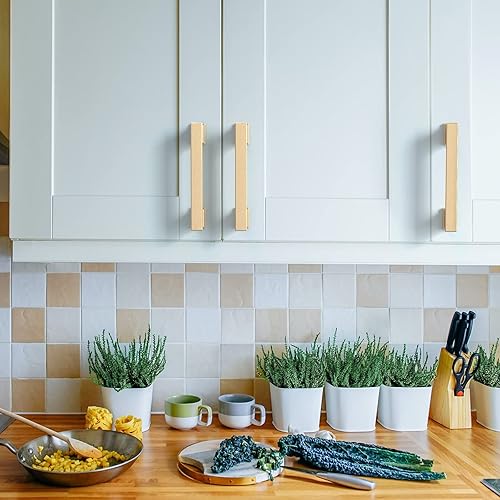 Miniatura 4 de Asidrama Paquete de 10 manijas de gabinete de cocina de latón cepillado de 3.75 pulgadas (3.780 in), tiradores de gabinete, accesorios de gabinete