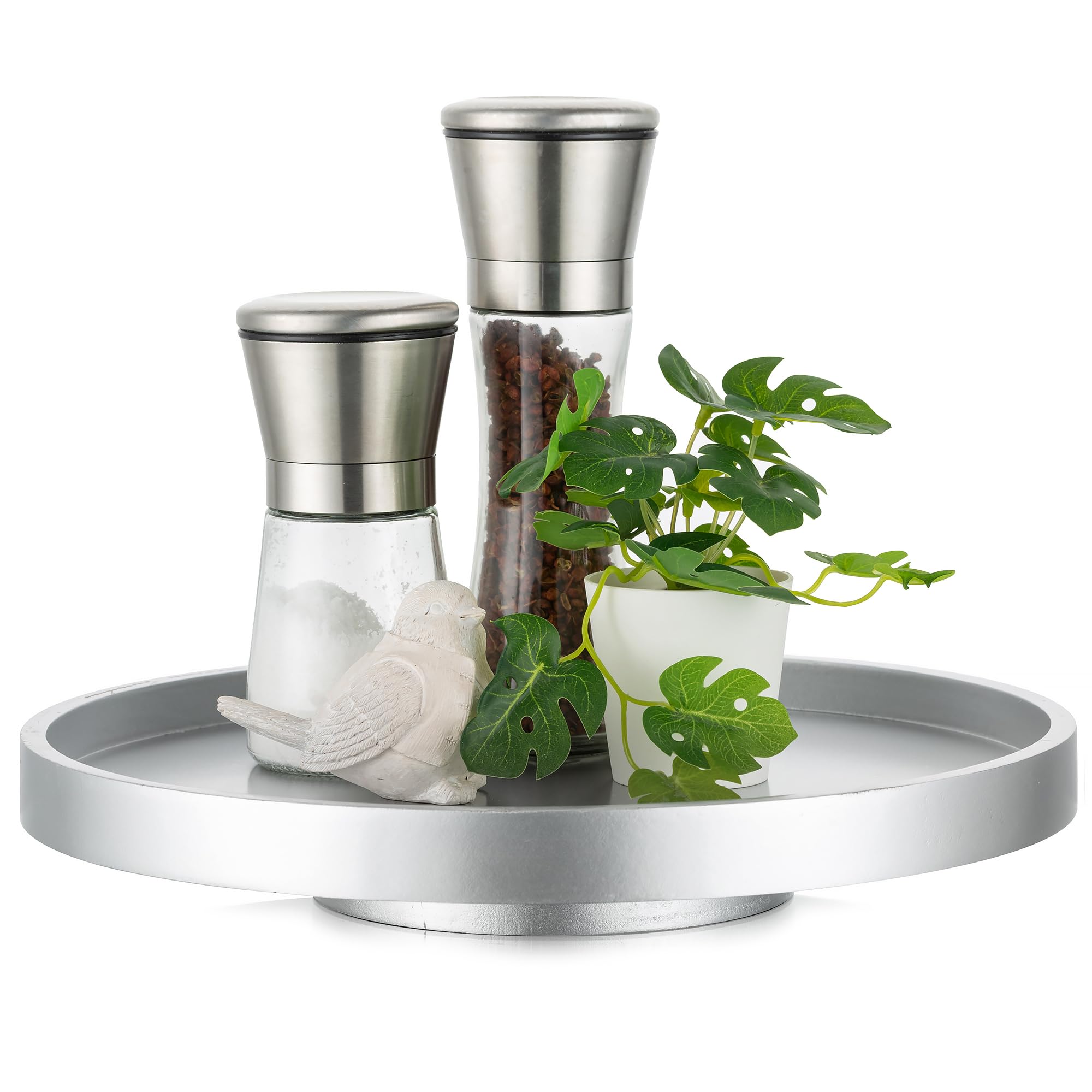 Organiseur de Plateau Tournant en Bois pour Cuisine et Salle de Bain Sans Désordre