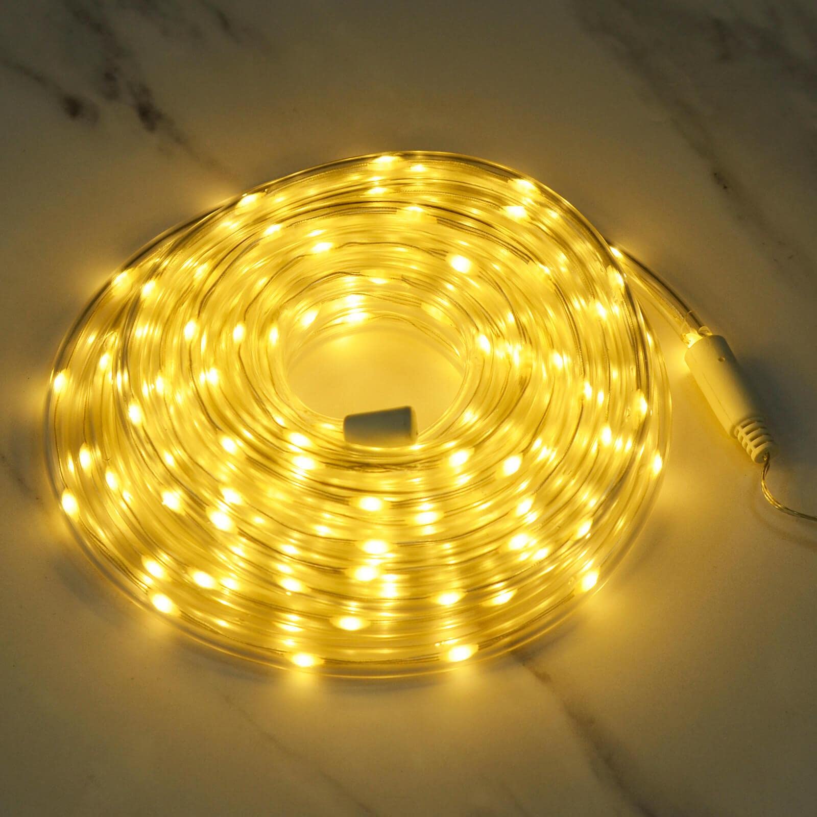 Mr Crimbo Warm White 10M Dual Colour Led Ropelight - White