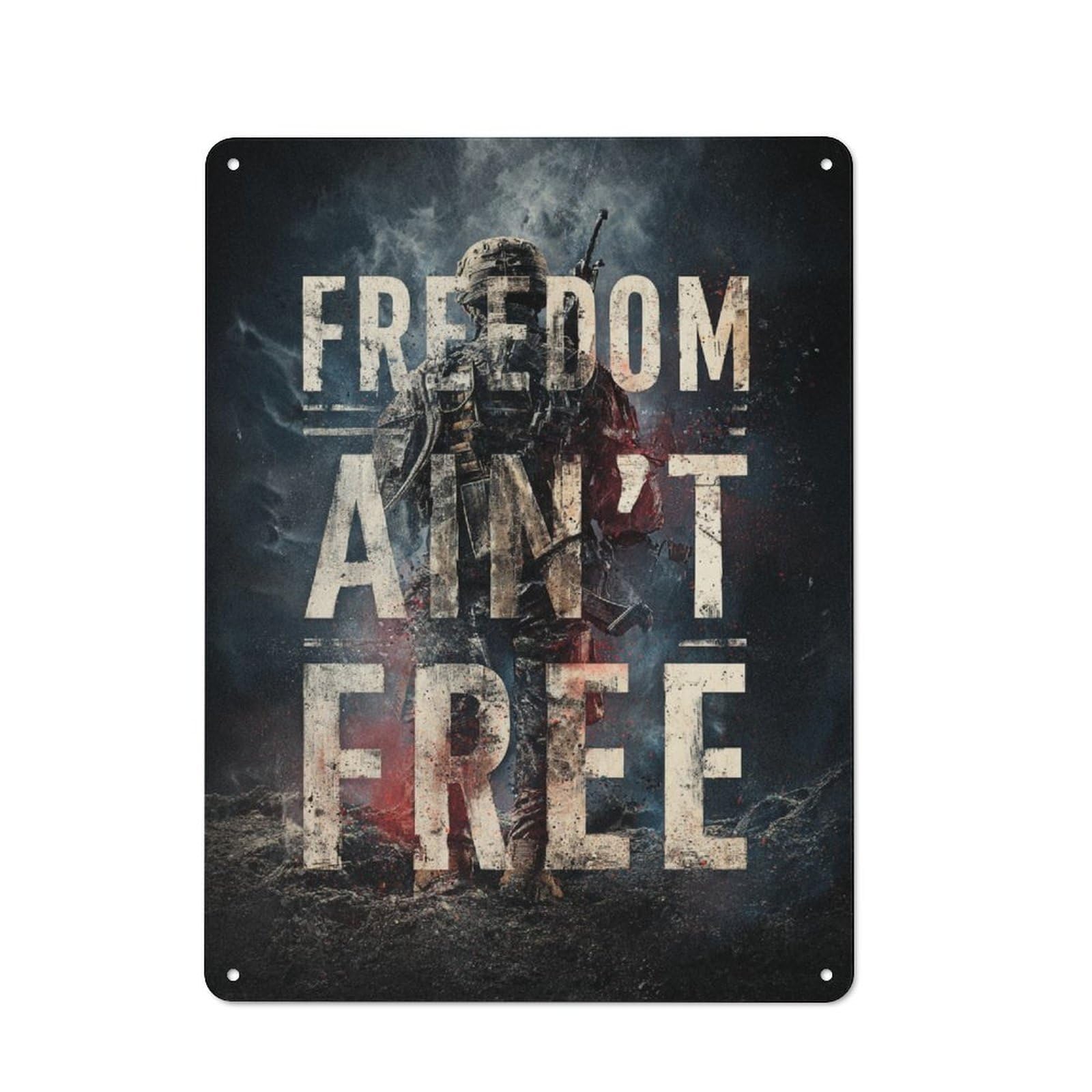 Junmoney Freedom's Cost Retro Tin Sign 40X30cm For Workshop Wall, For Collectors Of Retro Metal Wall Decor