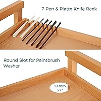 Vista 5 de VISWIN Organizador de carrito de arte, organizador de almacenamiento de suministros de arte de madera de haya maciza con ruedas giratorias, carrito