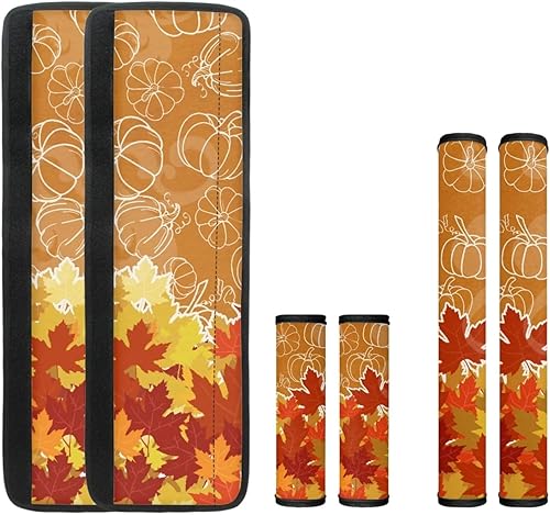 Juego de 6 fundas para manijas de refrigerador de Acción de Gracias, diseño de calabaza, para electrodomésticos de cocina, nevera, microondas,
