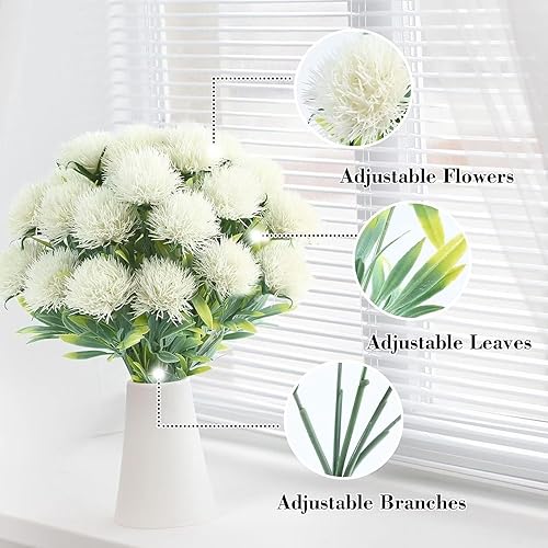 Miniatura 3 de 6 piezas de plantas artificiales artificiales, flores de plástico sintético, arbustos, plantas artificiales, resistentes a los rayos UV, para