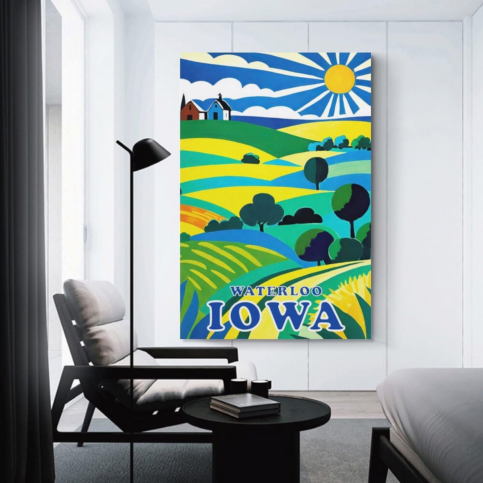 Junmoney Unframe-Style-7 Waterloo Iowa Farms Wall Picture Print, 20X30inch(50X75cm), For Wall Displays, Bedrooms Or Room Updates, Decorative Artwork With Flexible Styling
