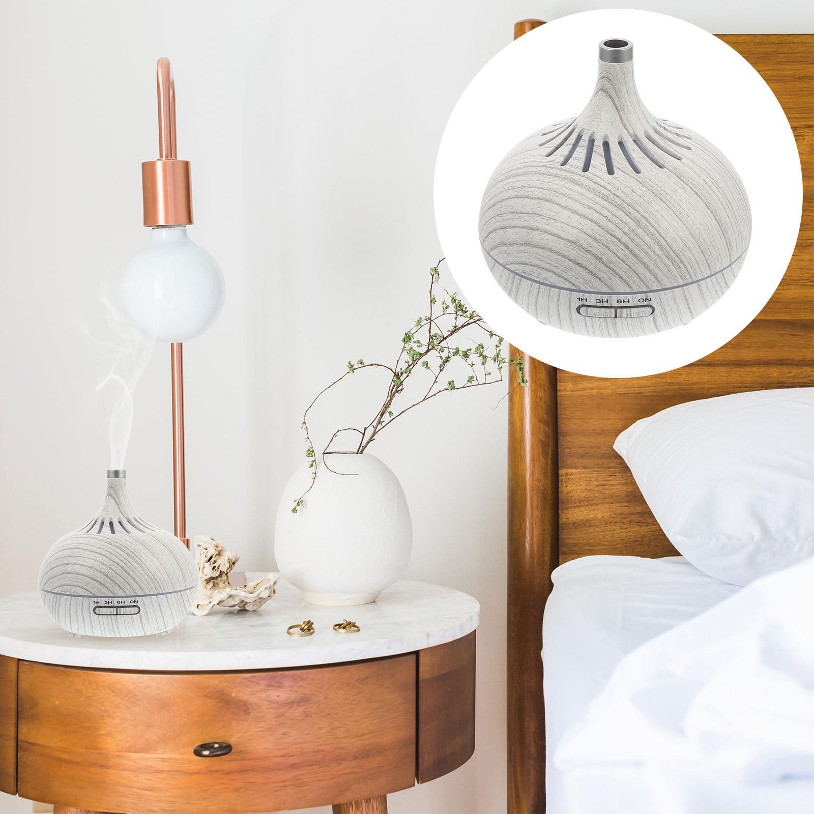 Diffuseur D'arômes Huiles Essentielles 400ml en PP et Abs Fonction Minuterie et Humidificateur pour Chambre Maison