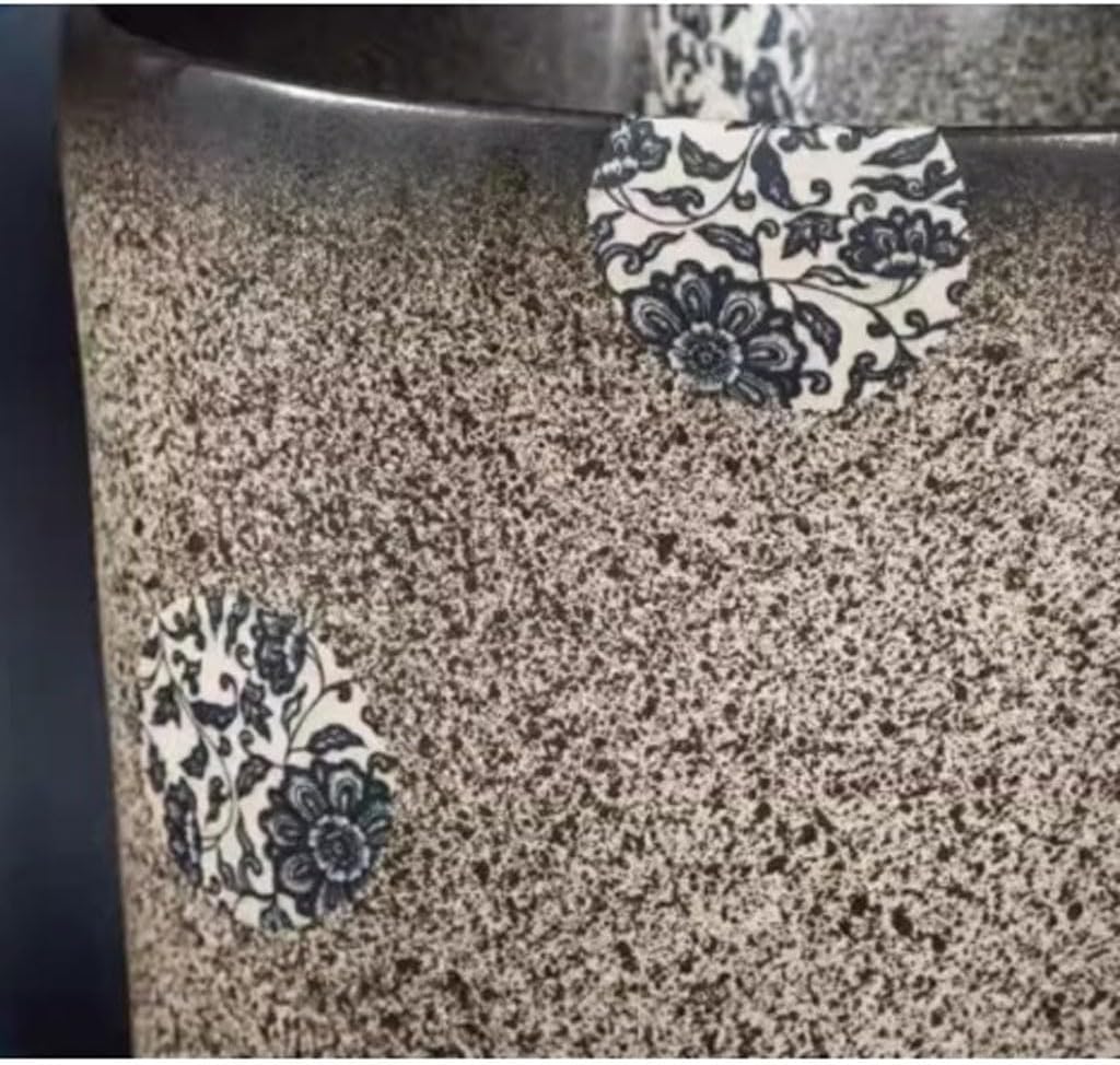 Pedestal Sinks Chinese Retro Basin Wash Integrated Floor-Standing Outdoor Garden Ceramic Bathroom Sink (A)