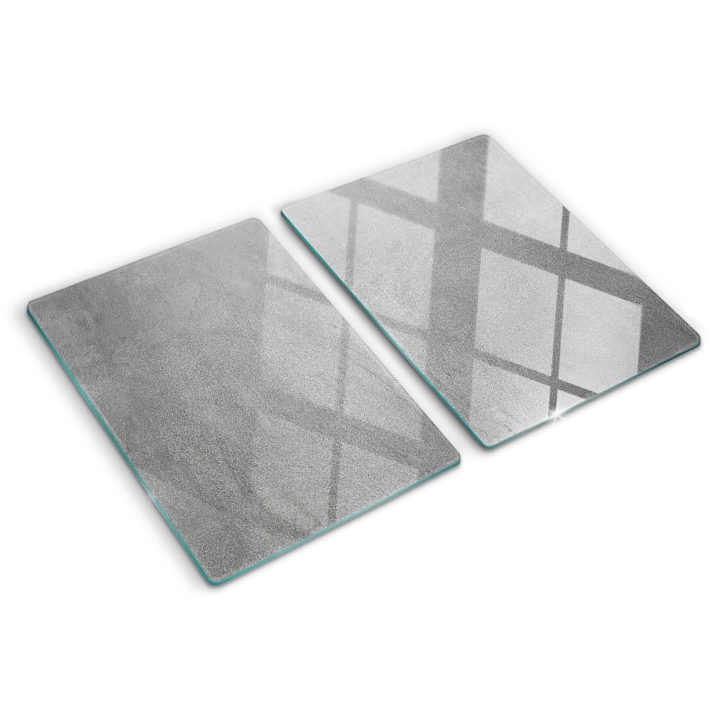 Planche en verre trempé aux bords polis et impression moderne mur gris