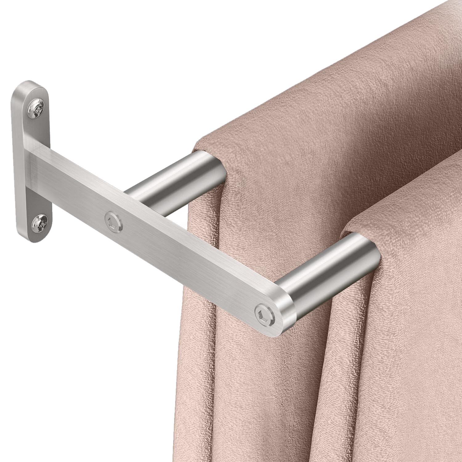 Portasciugamani Alpina Da Parete In Acciaio Inox: 2 Bracci Mobili, Capacità 3 Kg, Resistente Alla Corrosione - Viti Incluse, 49,5 Cm
