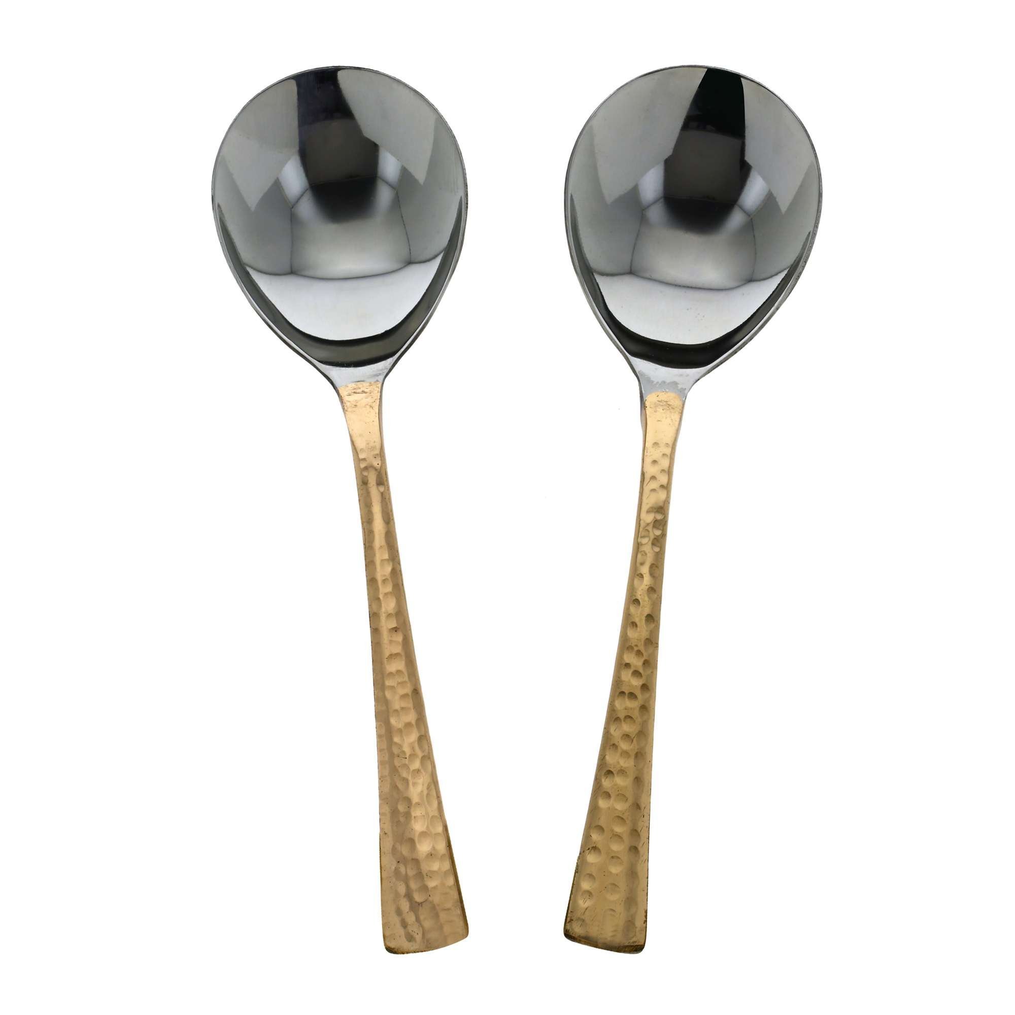 Online Global Stores Stainless Serving Spoons Set of 2 Indian Dinnerware Serveware Home Kitchen Décor Gifts
