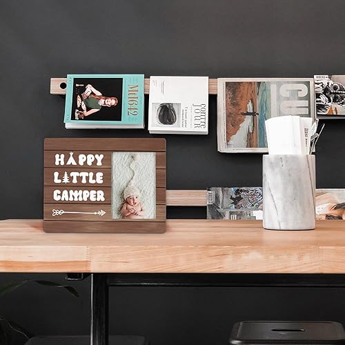 Miniatura 2 de FONDCANYON Marco de fotos Happy Little Camper, marcos de fotos decorativos para baby shower, regalos de cumpleaños para bebés, niñas y niños (foto