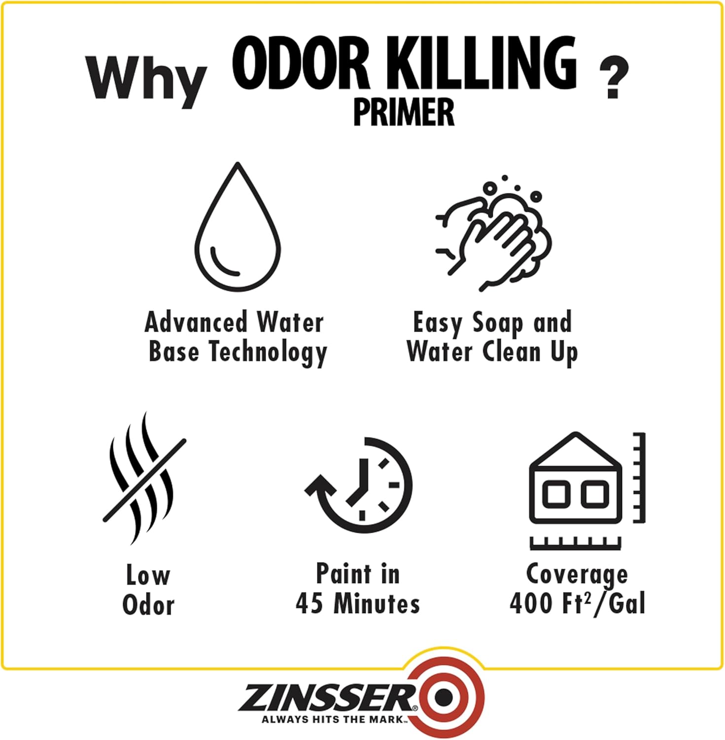 Zinsser 305928 Odor Killing Primer, Gallon, Clear