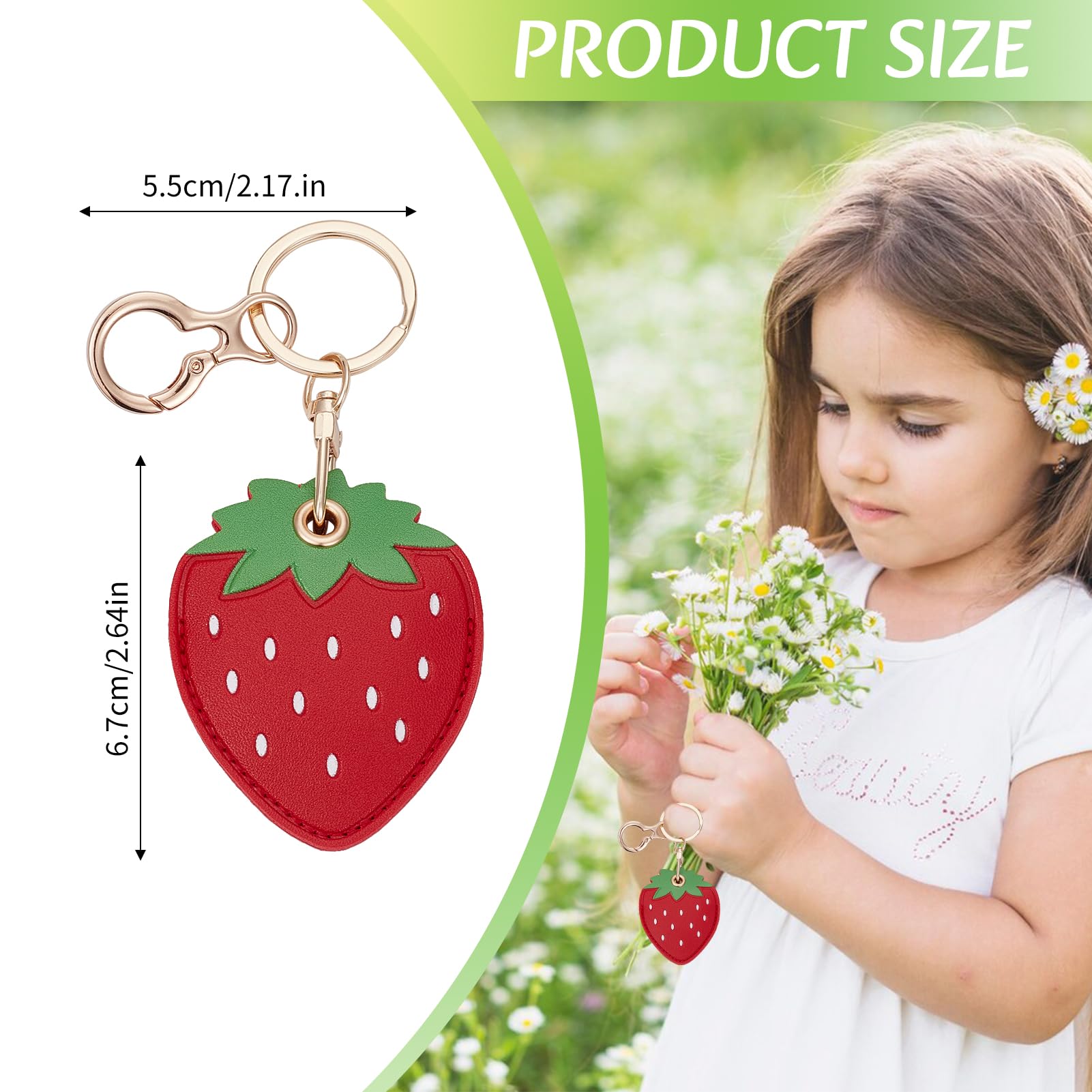 NICENEEDED Leather Keychain Case Holder, Keychain Finder Tracker, Cute Protective Cover with Key Ring Protective Case for Keys Wallet